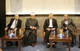  غزة /خلال لقاء سماحة الشيخ حاتم البكري وزير الأوقاف والشؤون الدينية أصحاب شركات الحج والعمرة من قطاع غزة( المحافظات الجنوبية ) والمؤهلة من قبل الوزارة .