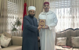 خلال لقاء وزير الأوقاف والشؤون الدينية سماحة الشيخ الدكتور محمد مصطفى نجم، اليوم، سفير المملكة المغربية لدى دولة فلسطين