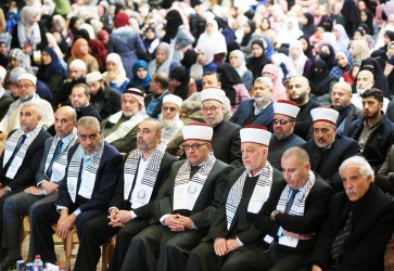 وزير الأوقاف والشؤون الدينية سماحة الشيخ حاتم البكري خلال إحتفال الملتقى الأول لكلية الدعوة الإسلامية