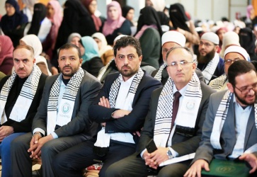 وزير الأوقاف والشؤون الدينية سماحة الشيخ حاتم البكري خلال إحتفال الملتقى الأول لكلية الدعوة الإسلامية